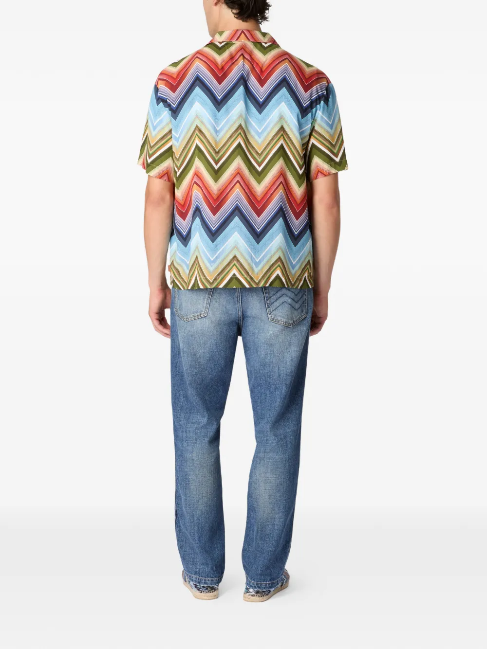 Missoni Overhemd met zigzag-patroon Blauw