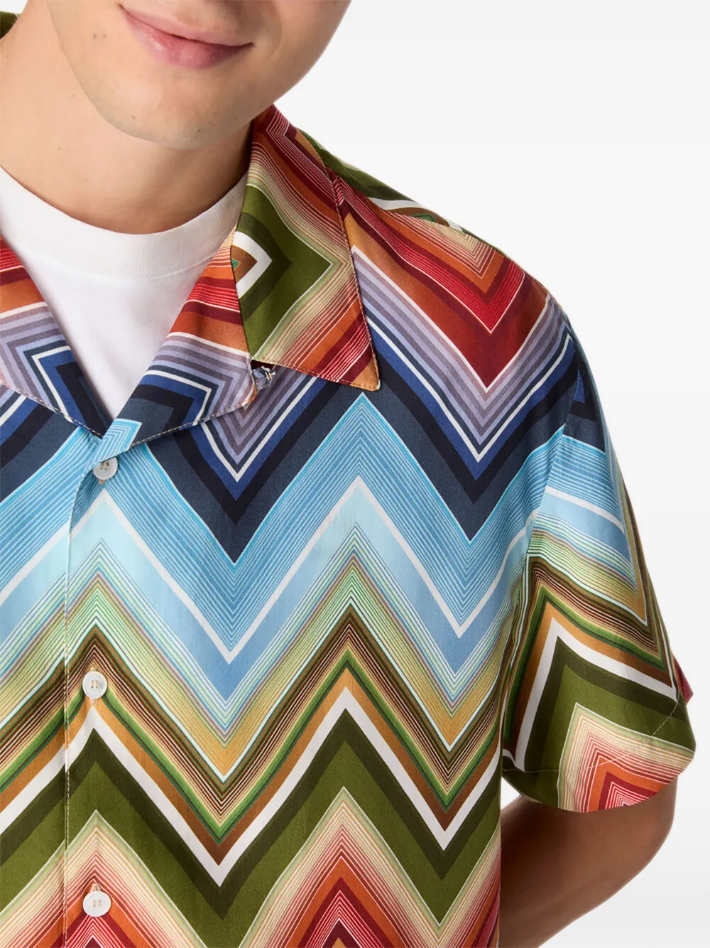 Missoni Overhemd met zigzag-patroon Blauw