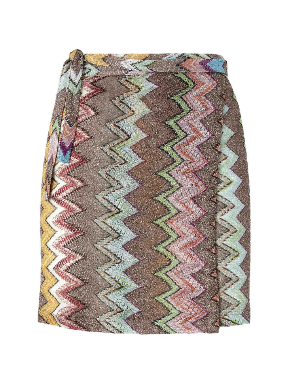 Missoni zigzag-pattern beach skirt - Marrone