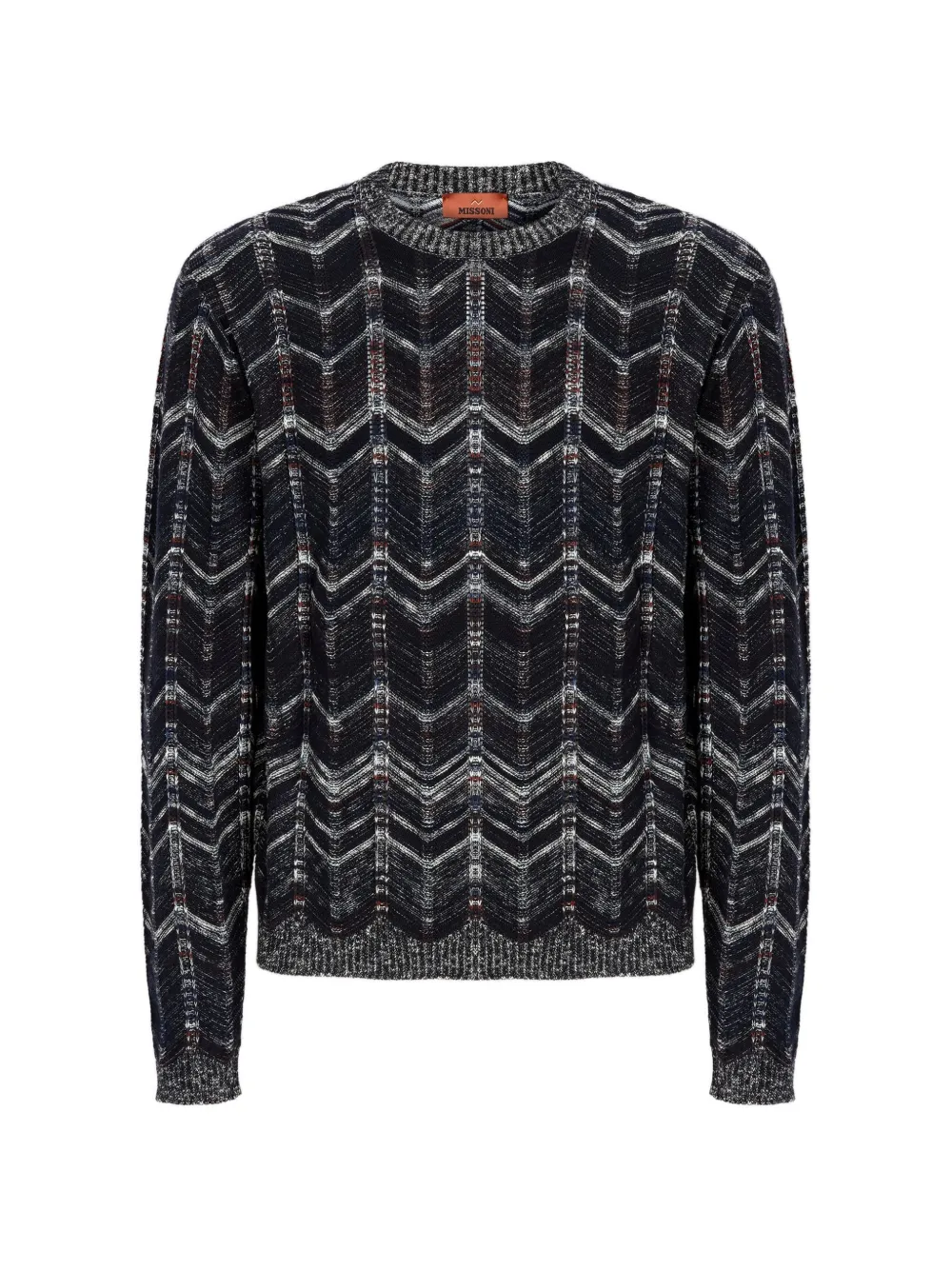 Missoni chevron-pattern crew-neck sweater - Blu