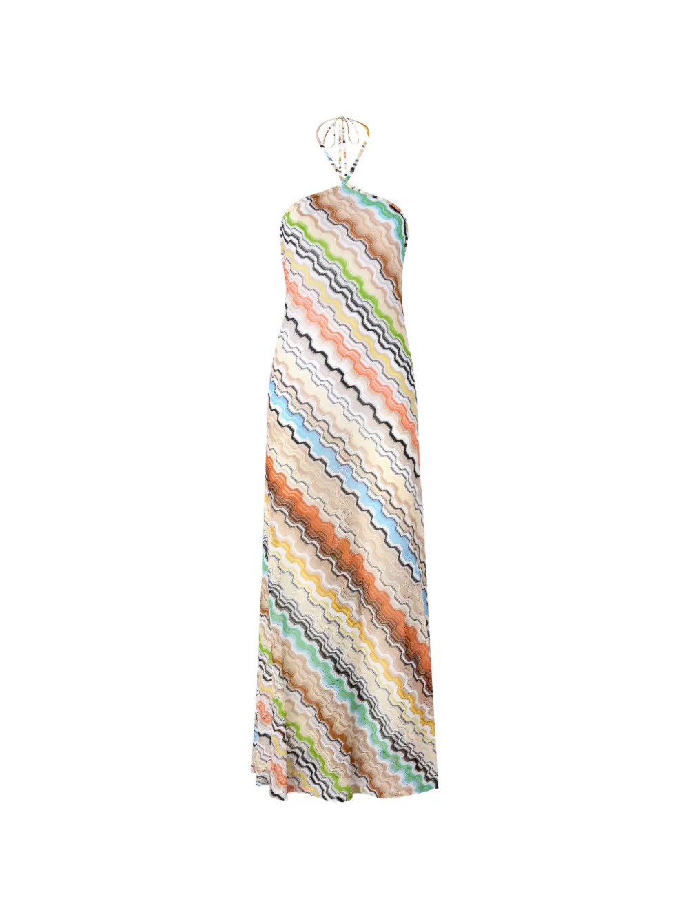 Missoni patterned halterneck maxi dress - Neutrals