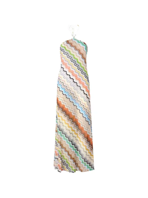 Missoni long cover-up with halterneck and greek motif