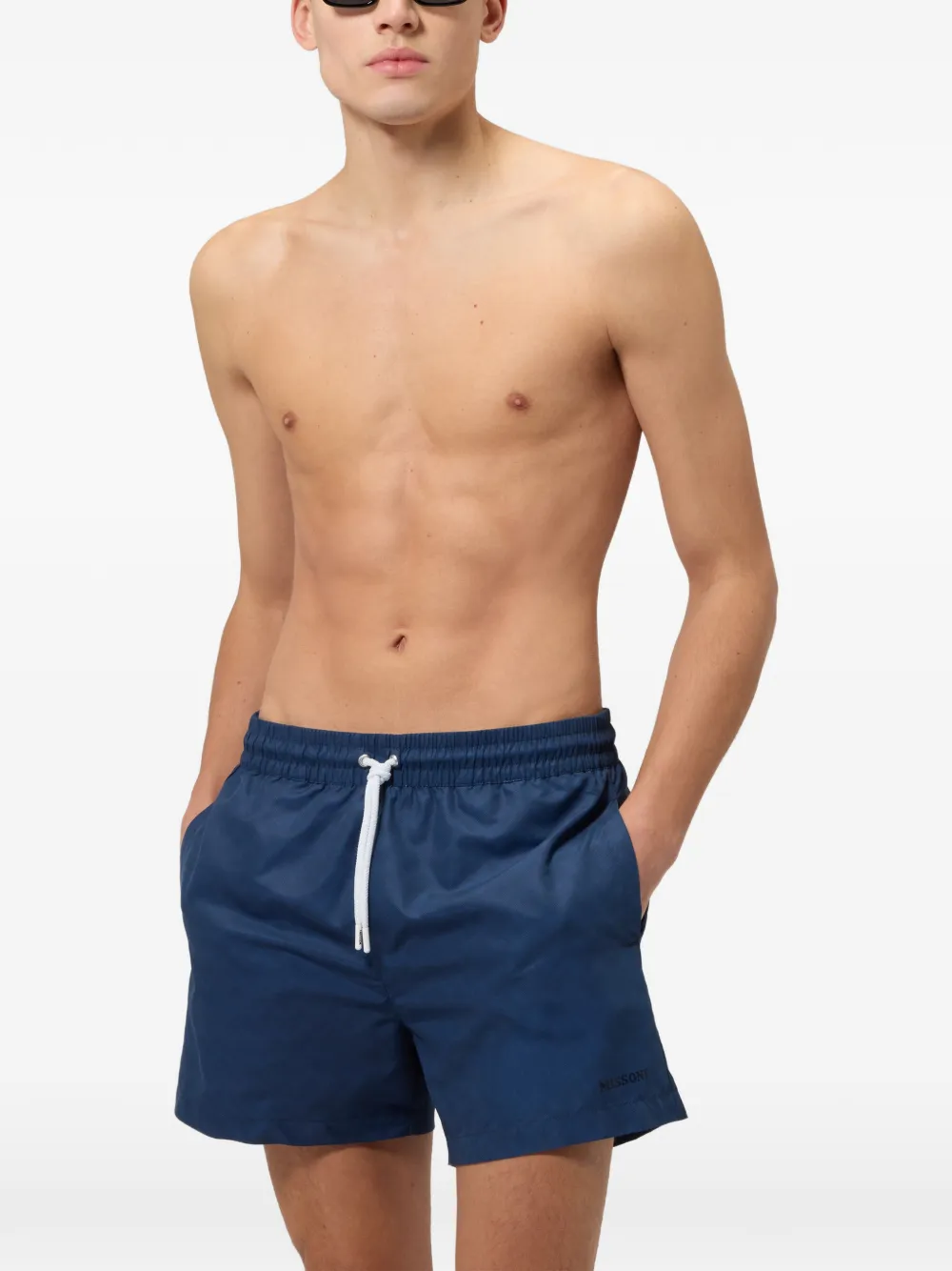  Missoni Drawstring Pattern Swim Shorts - Blue 