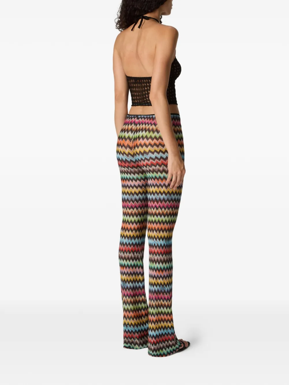 Missoni Top van lamé viscose met raschel afwerking en halternek Zwart