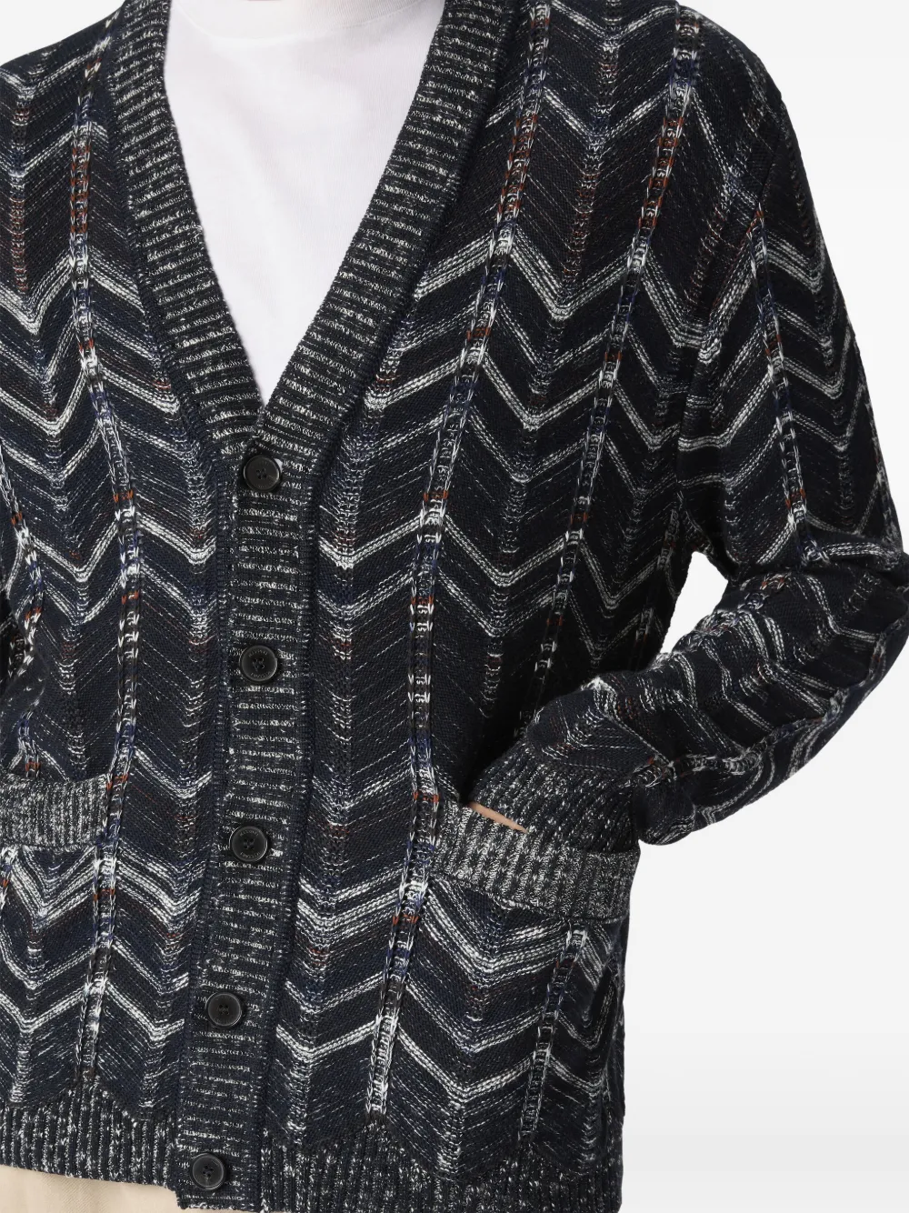 Missoni Vest met chevron afwerking Blauw