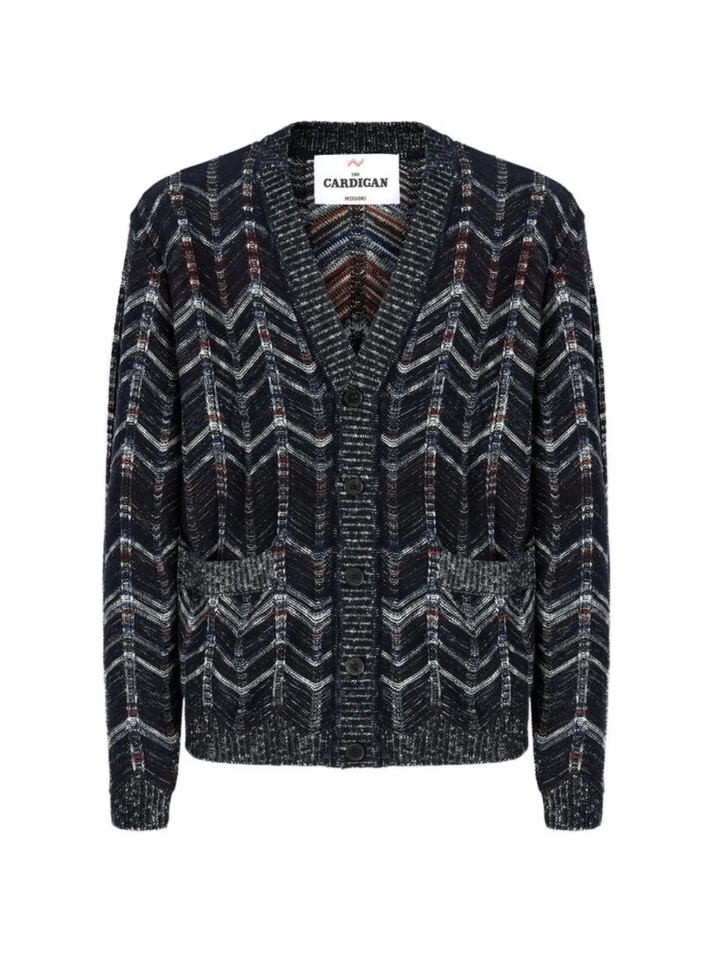 Missoni chevron ribbed-trim cardigan - Blu