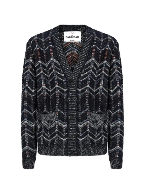 Missoni cotton Chevron cardigan with ribbed trims