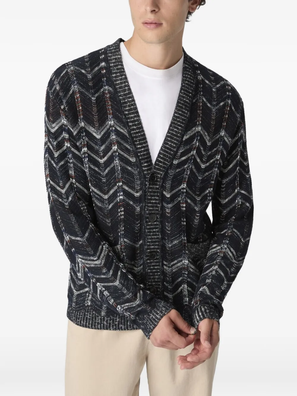 Missoni Vest met chevron afwerking Blauw