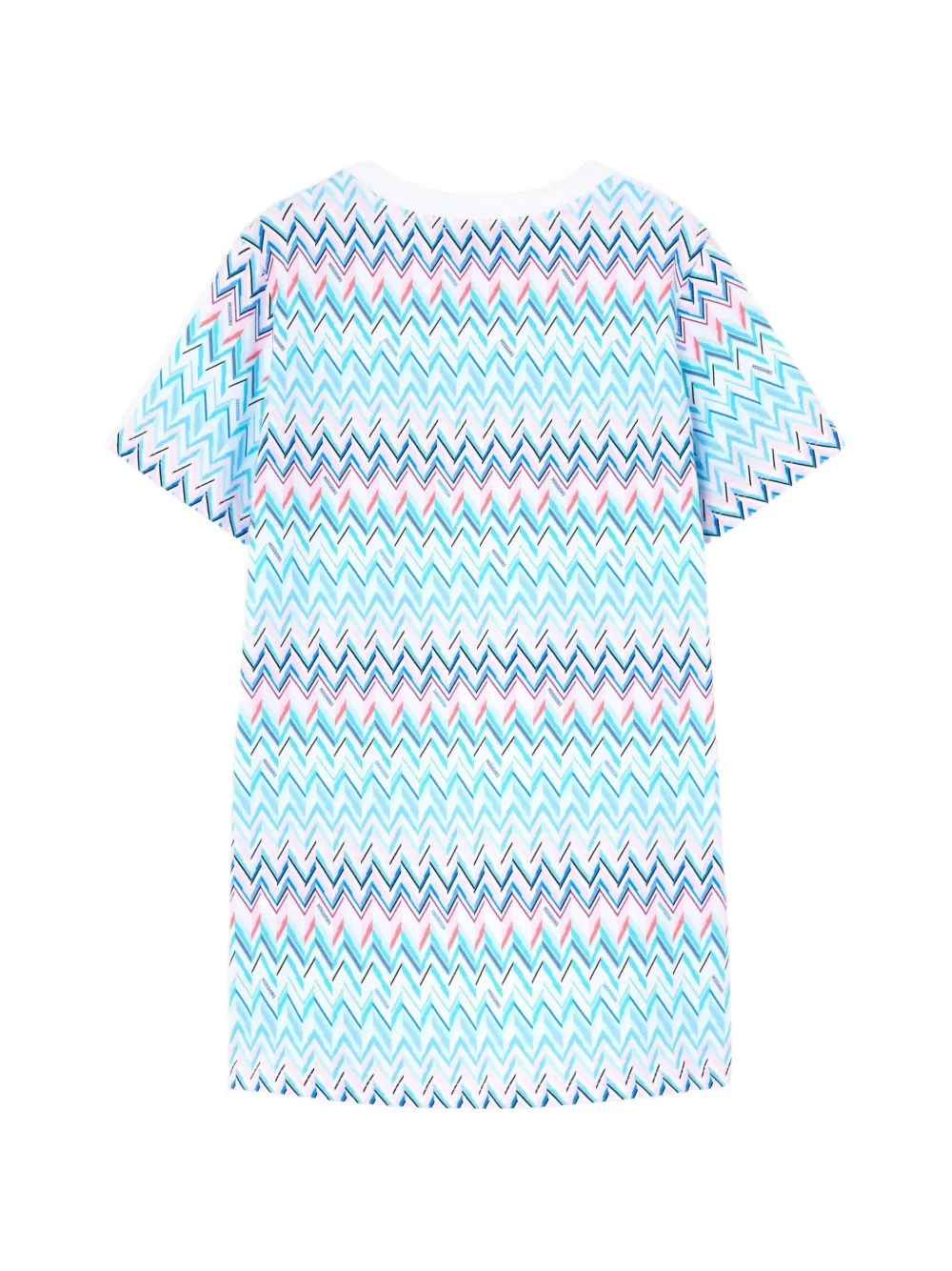 Missoni Kids Jurk met zigzag- en logoprint Blauw