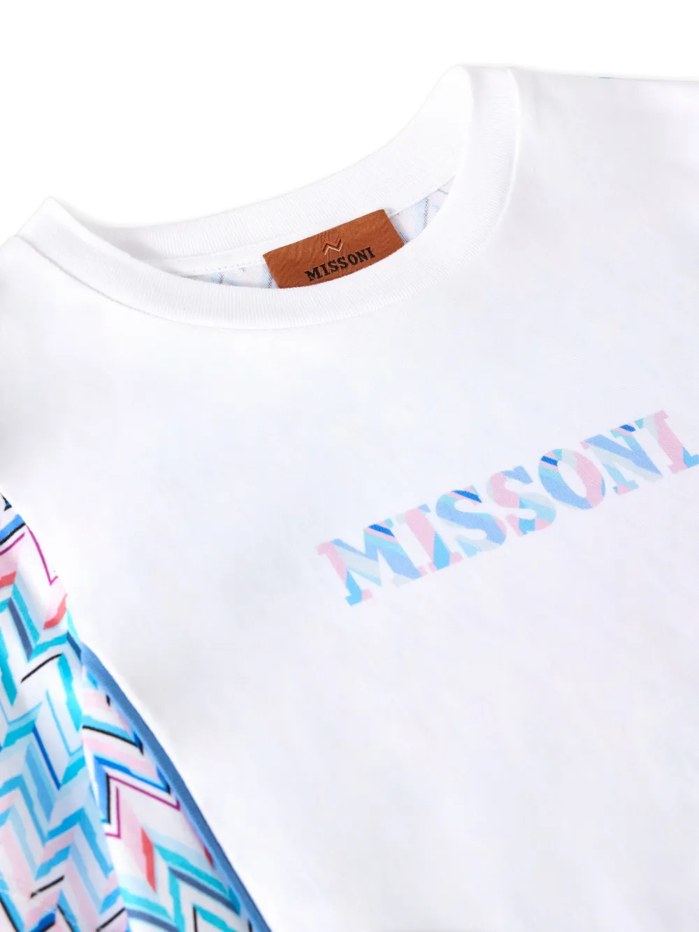 Missoni Kids Jurk met zigzag- en logoprint Blauw