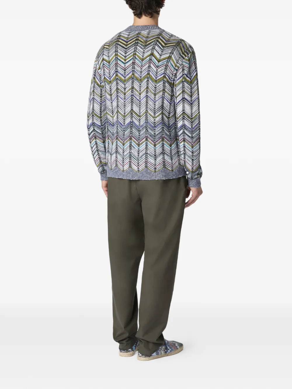  Missoni Chevron-pattern Cardigan - Grey 