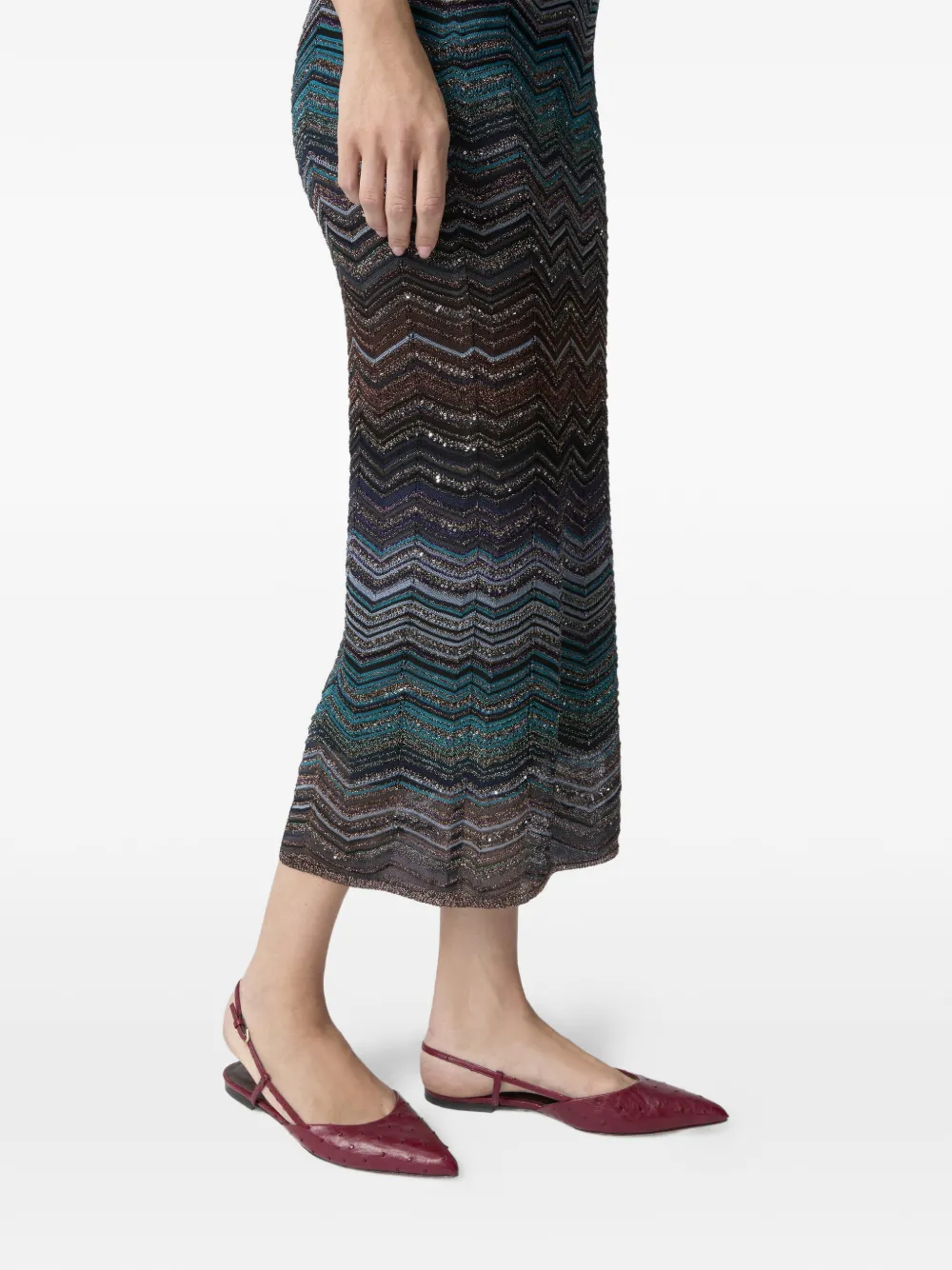 Missoni Maxi-rok met chevron patroon Bruin