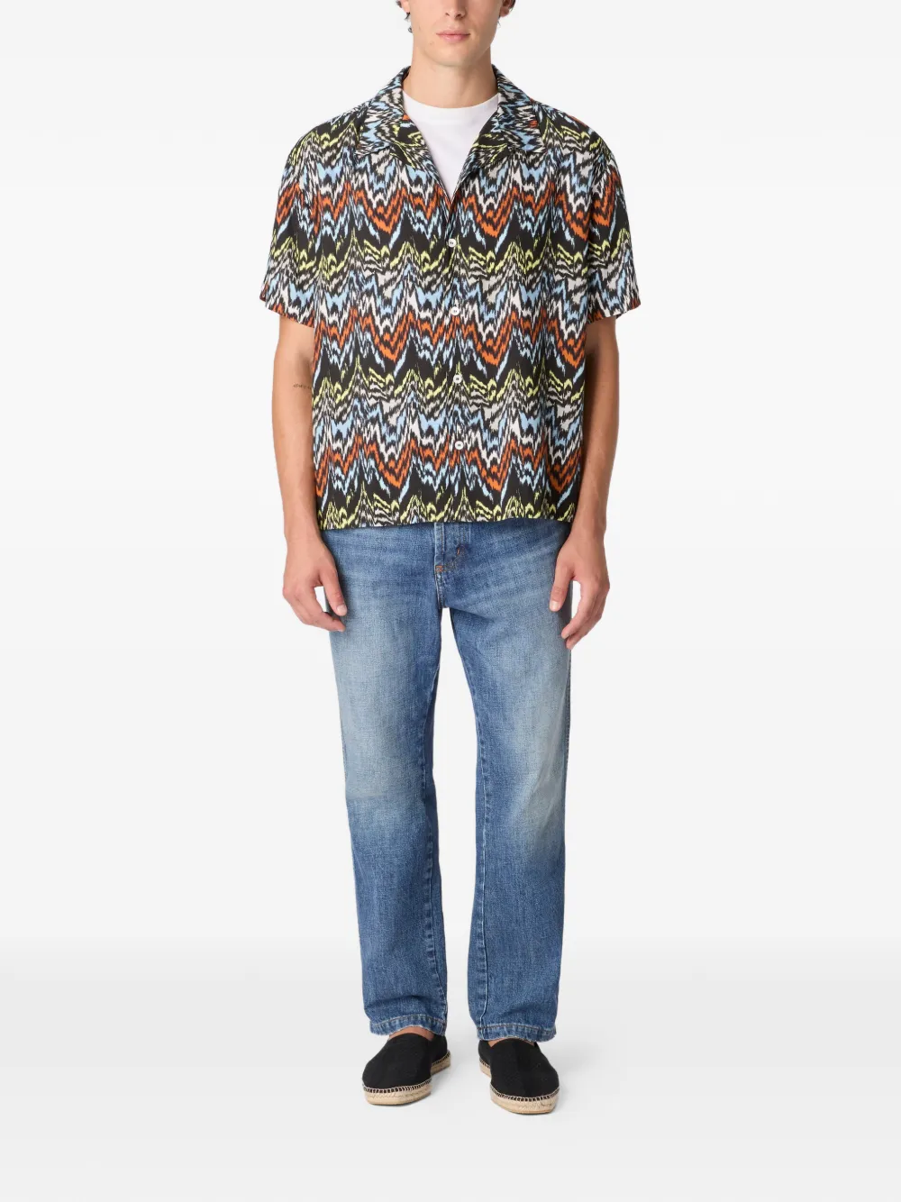  Missoni Patterned Short-sleeve Shirt - Black 