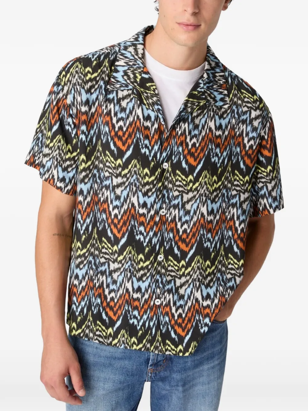 Missoni Overhemd met korte mouwen en patroon Zwart