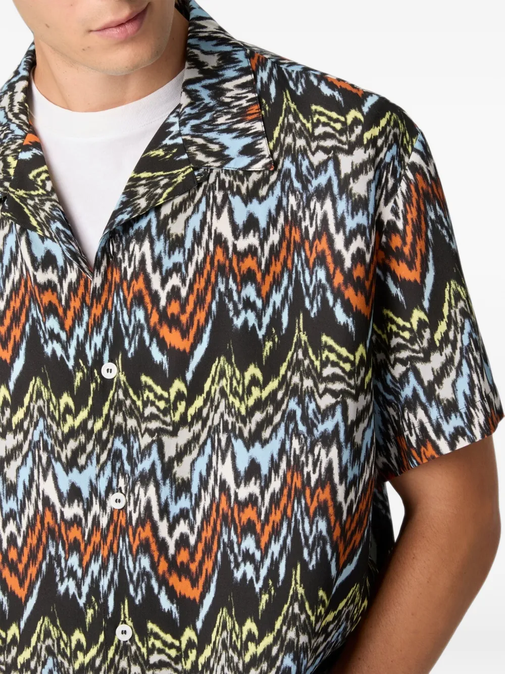 Missoni Overhemd met korte mouwen en patroon Zwart