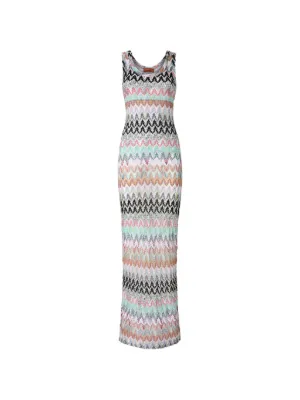Missoni one-shoulder chevron-pattern Maxi Dress | Blue | FARFETCH