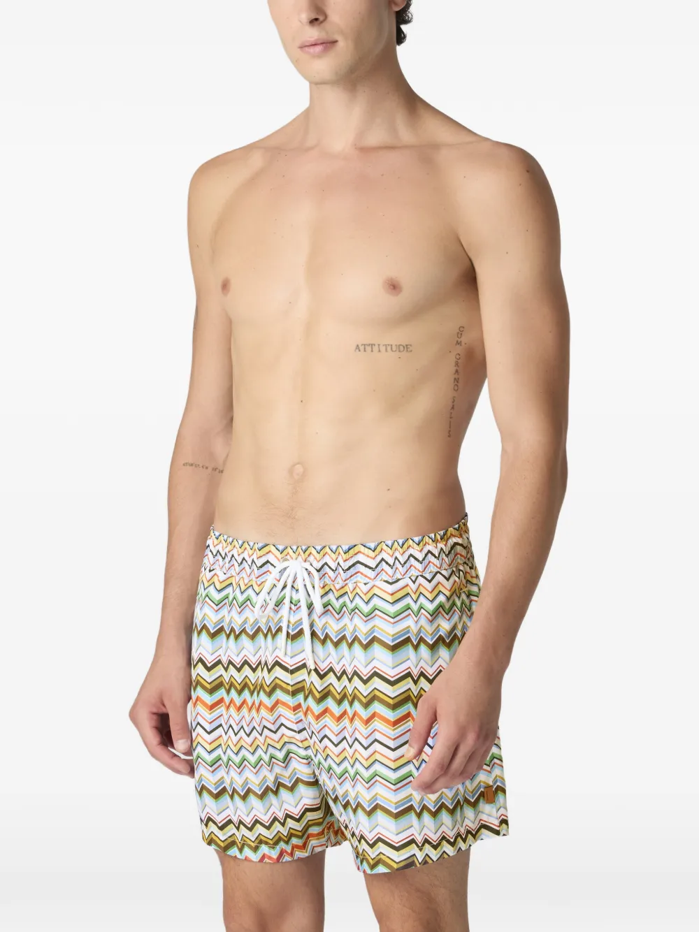  Missoni Zigzag-pattern Swim Shorts - Blue 