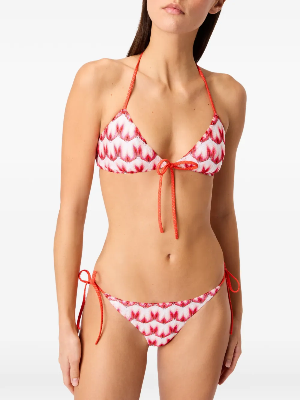 Missoni Viscose triangel bikini met bloemen-patroon Wit
