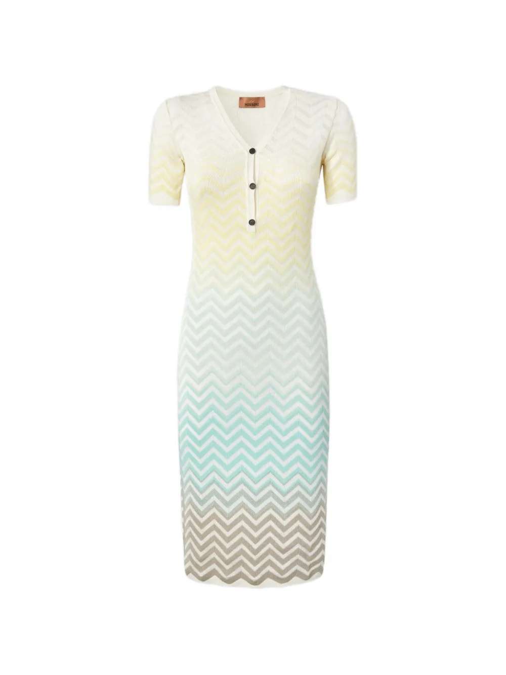 Missoni Midi-jurk met chevron streep en knopen Wit