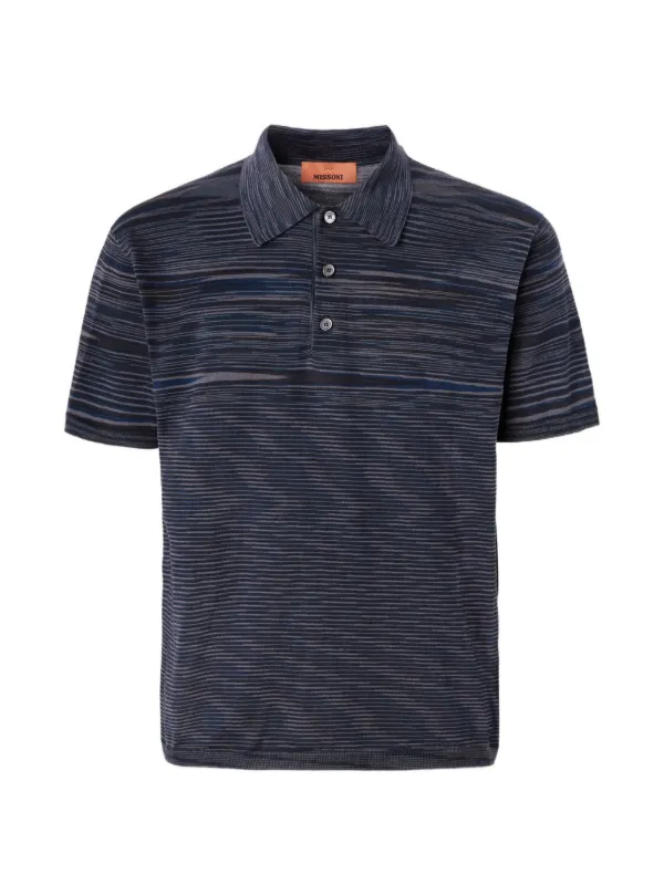 Missoni Striped-pattern Polo Shirt in Blue