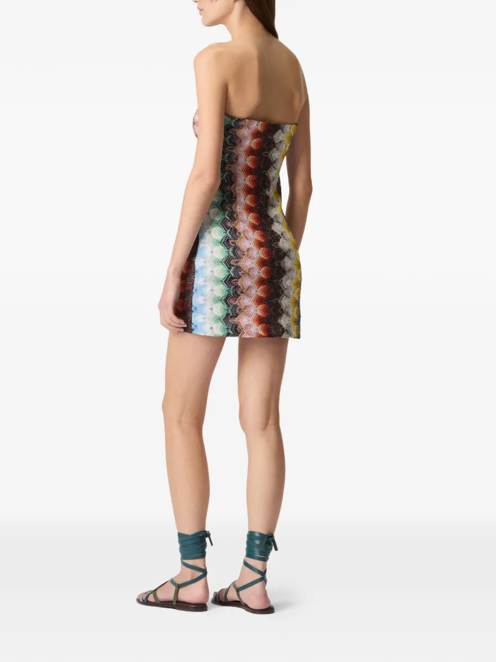  Missoni Zig-zag Strapless Mini Dress - Blue 