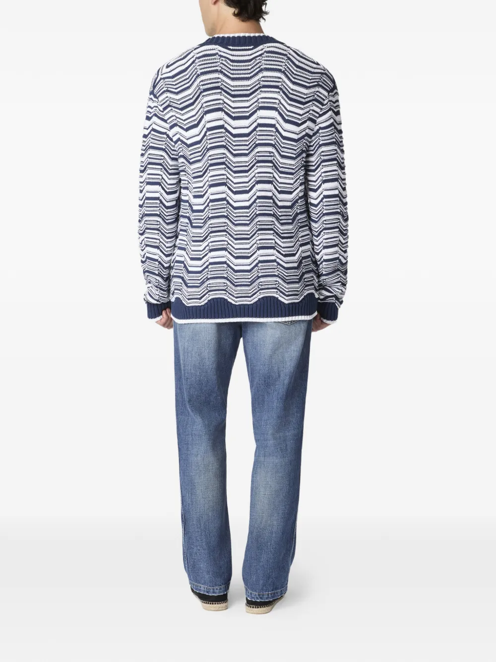  Missoni V-neck Striped-pattern Cardigan - Blue 