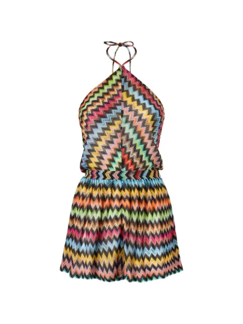 Missoni zigzag-knit halterneck playsuit