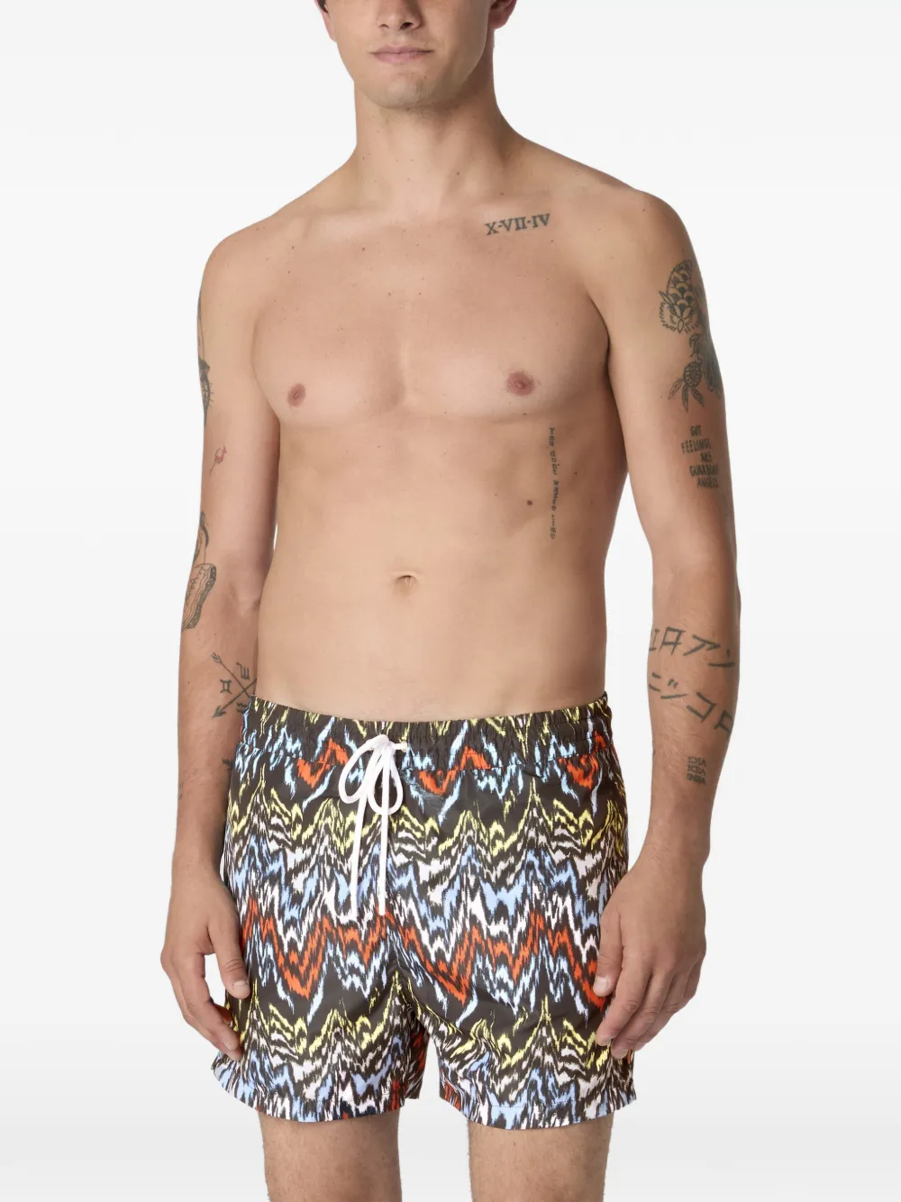  Missoni Zigzag-pattern Swim Shorts - Black 