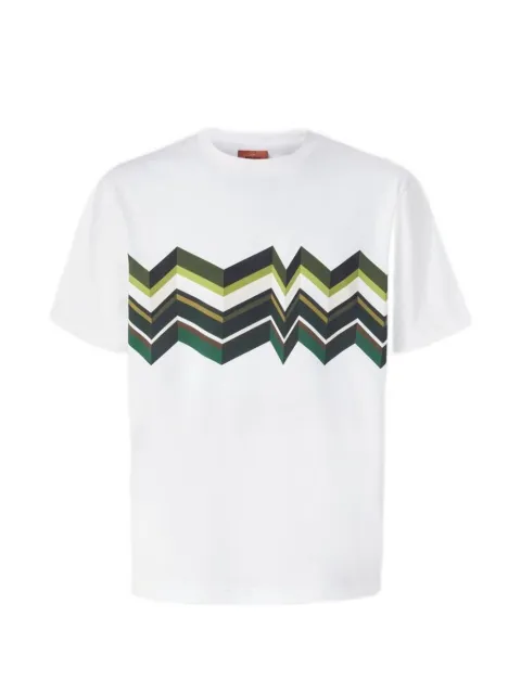 Missoni crew-neck cotton T-shirt with irregular zigzag print