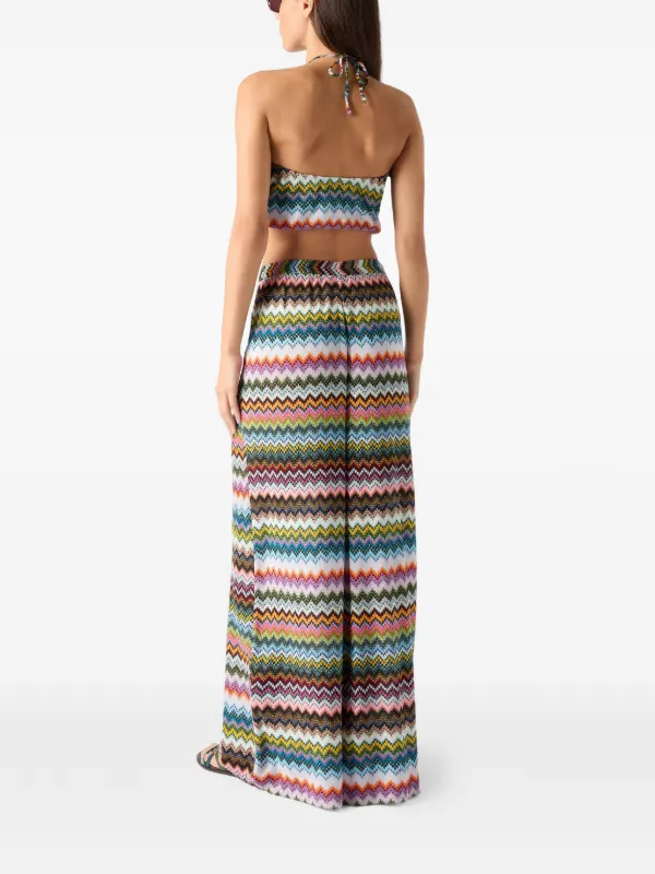 Missoni zigzag-pattern halter-neck Top | Green | FARFETCH