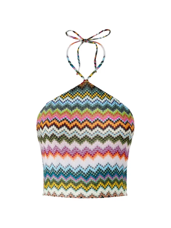 M MISSONI シルク　トップス Zig zag viscose knit shirt Multicoloured | Missoni