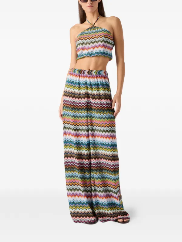 Missoni zigzag-pattern halter-neck Top | Green | FARFETCH