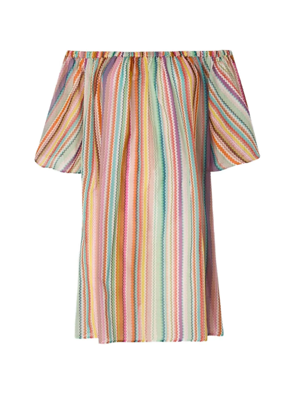 Missoni short cover-up in cotton and silk with zigzag pattern