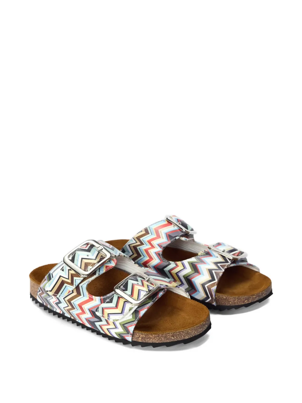 Missoni Kids zigzag-print buckle-fastening sandals - Bianco