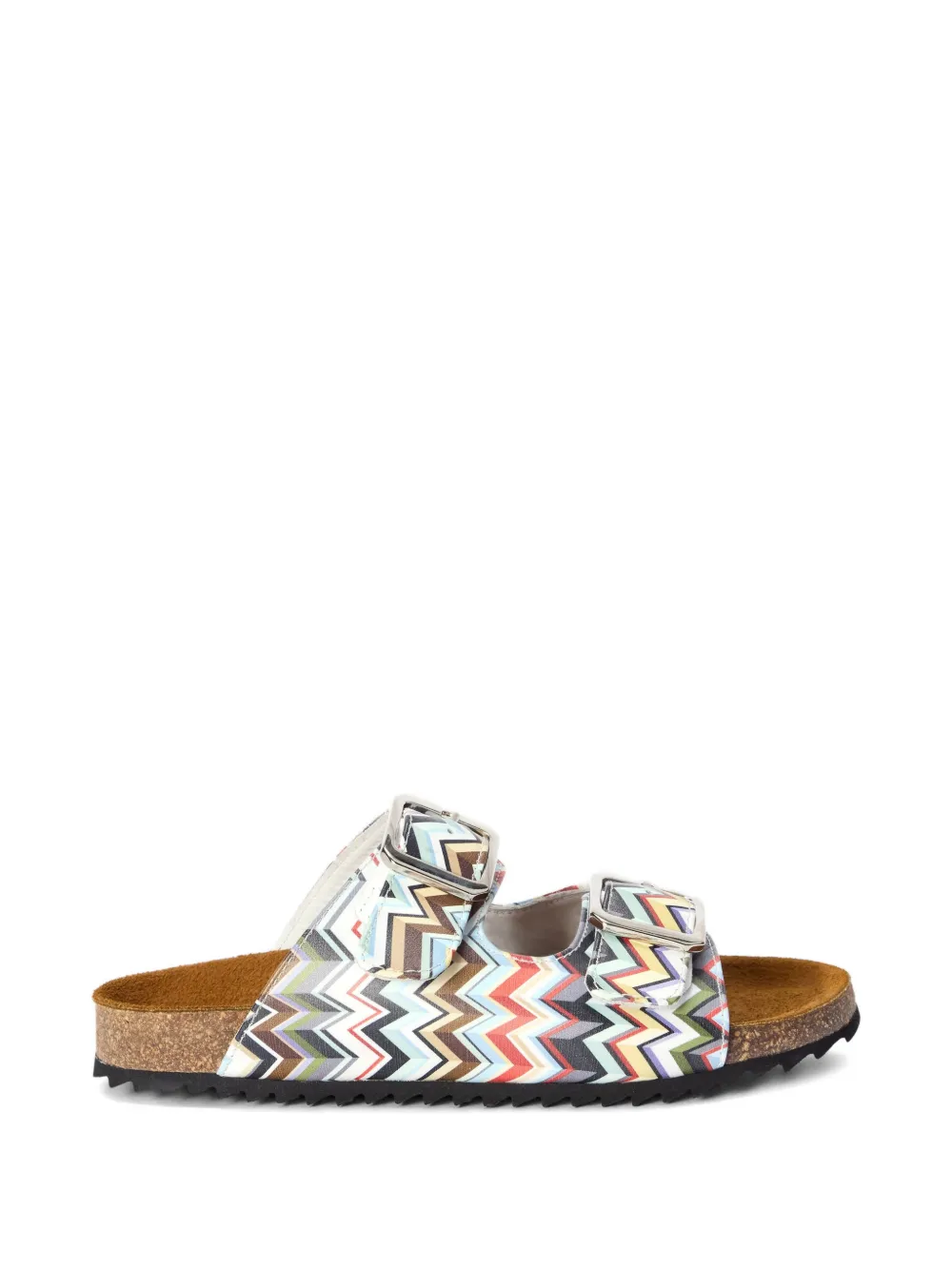 Missoni Kids zigzag-print buckle-fastening sandals Wit