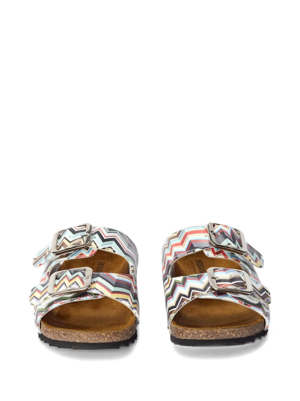 Missoni Kids zigzag-print buckle-fastening sandals Wit