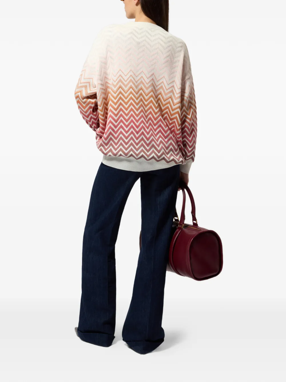 Missoni Trui met V-hals en chevron streep Beige