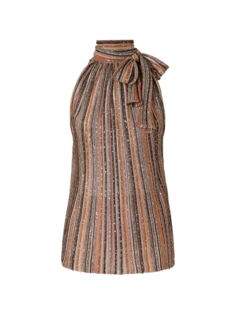 Missoni striped tie neck top