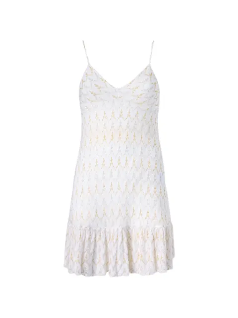 Missoni zigzag-knit ruffled mini dress