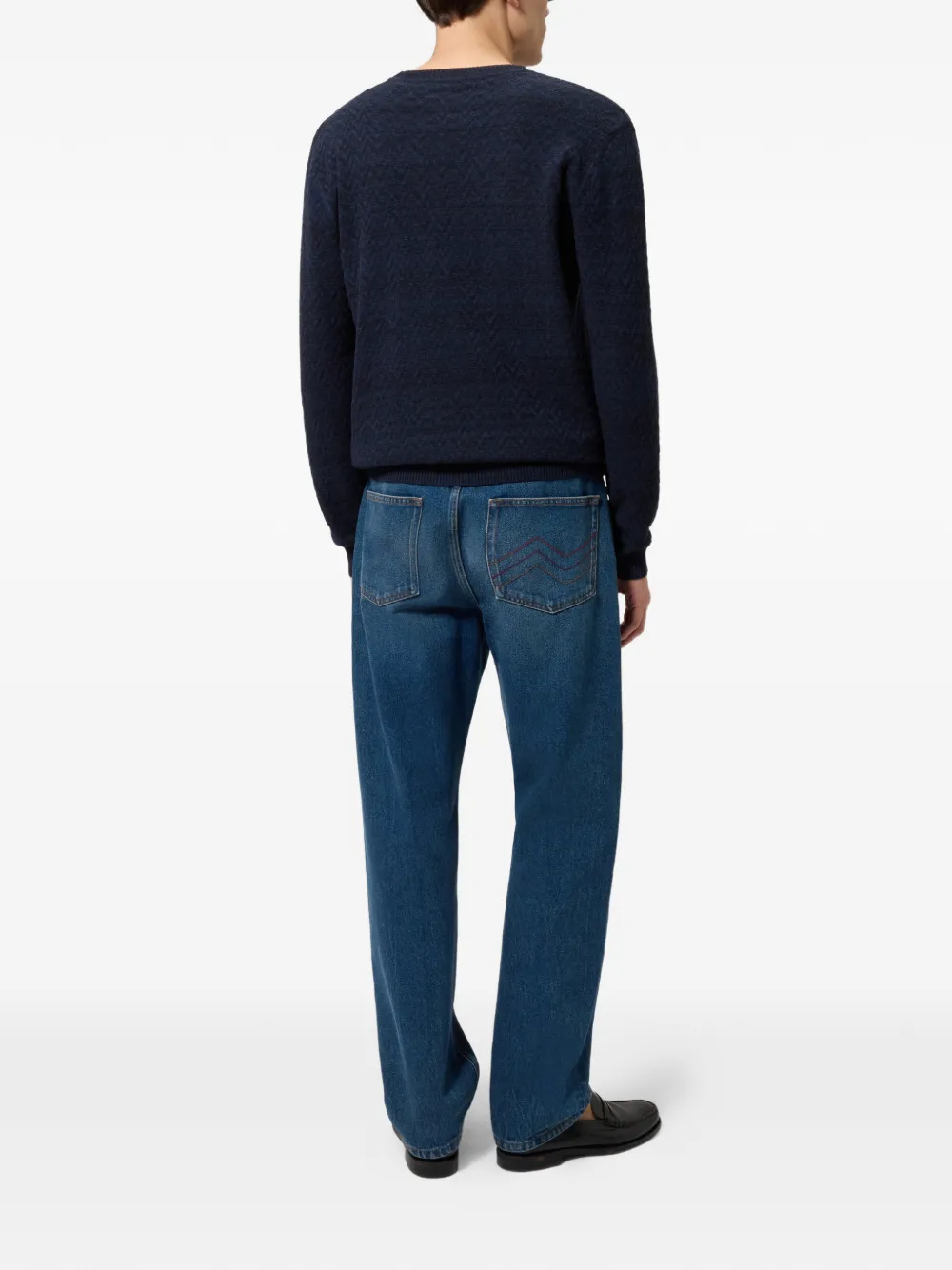  Missoni Patterned Crewneck Jumper - Blue 