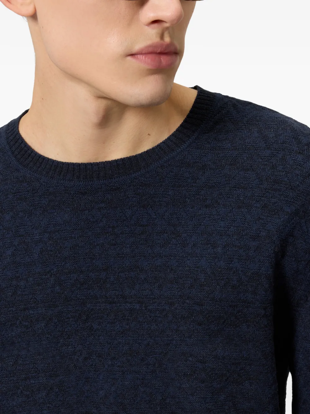 Missoni Trui met patroon en ronde hals Blauw