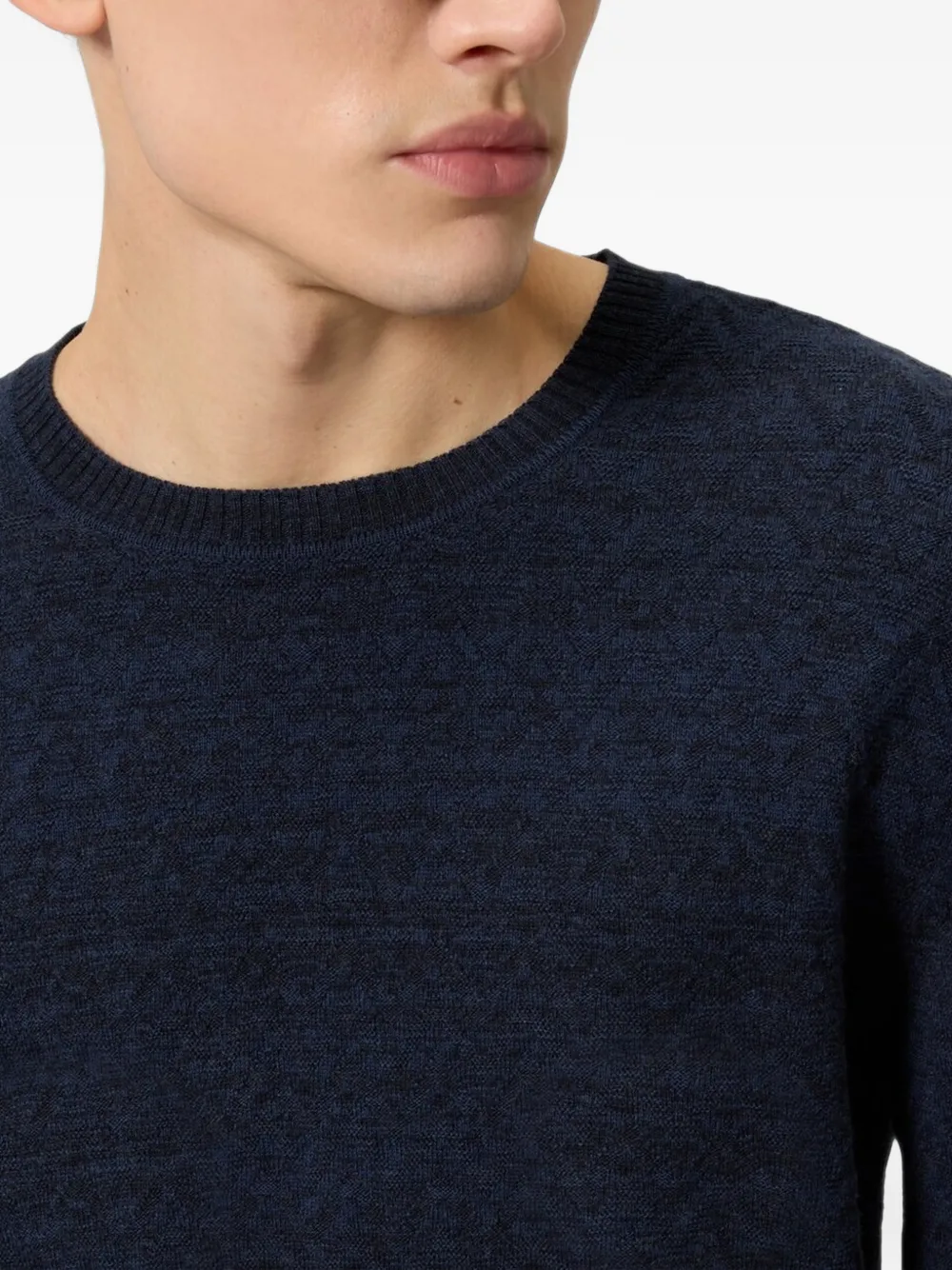 Missoni Trui met patroon en ronde hals Blauw