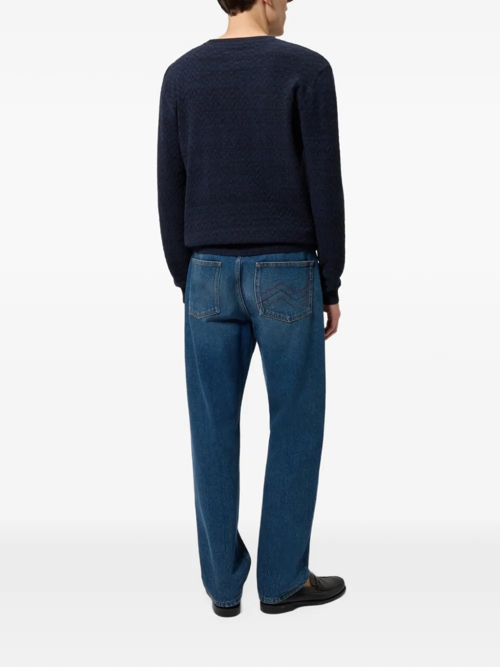 Missoni Trui met patroon en ronde hals Blauw