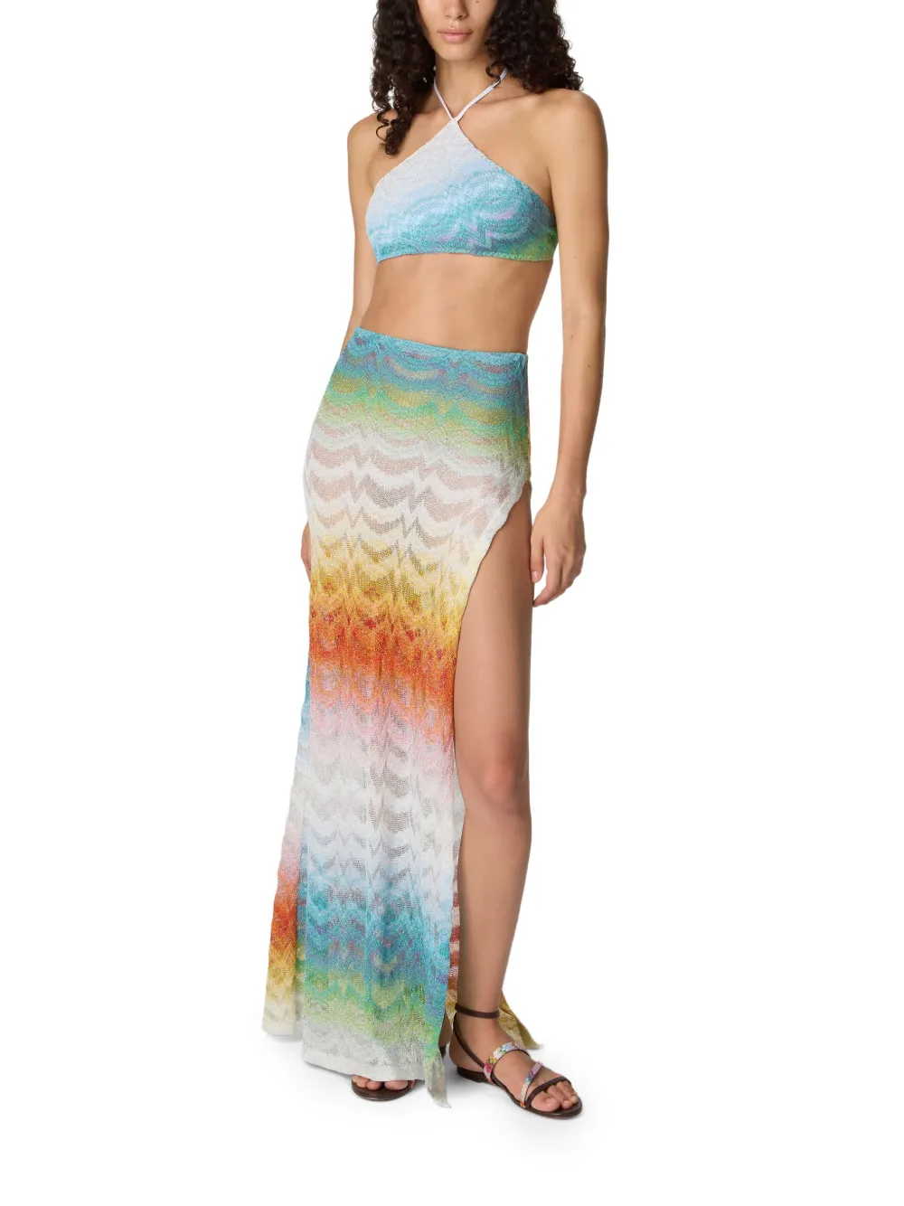 Missoni Strandrok met chevron streep Wit