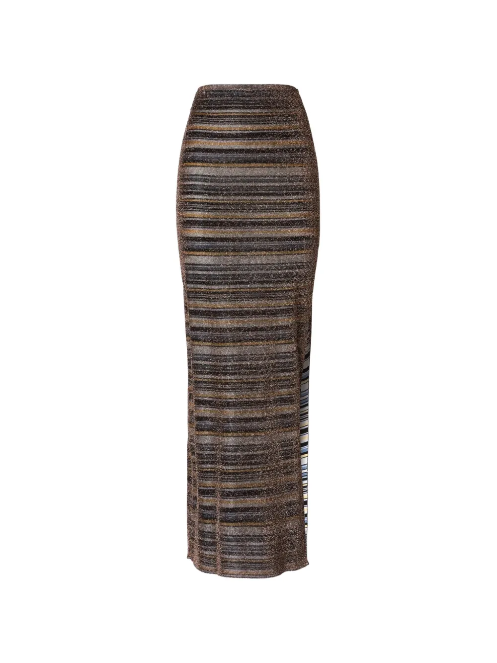 Missoni Gestreepte rok met split Bruin