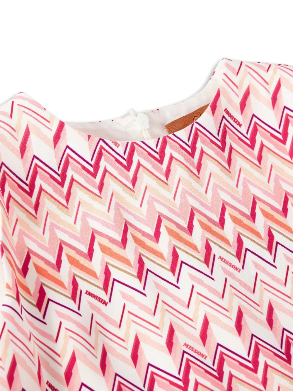 Missoni Kids Mouwloze jurk met zigzag-print Roze
