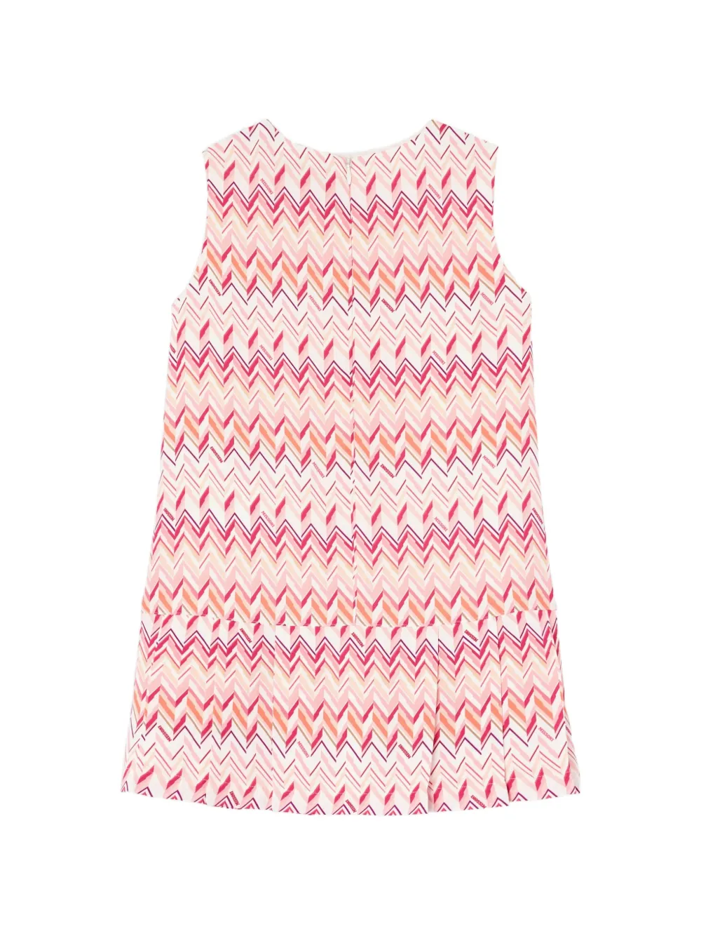 Missoni Kids Mouwloze jurk met zigzag-print Roze