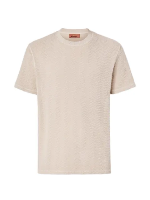 Missoni crew-neck cotton and viscose T-shirt with tone-on-tone zigzag motif