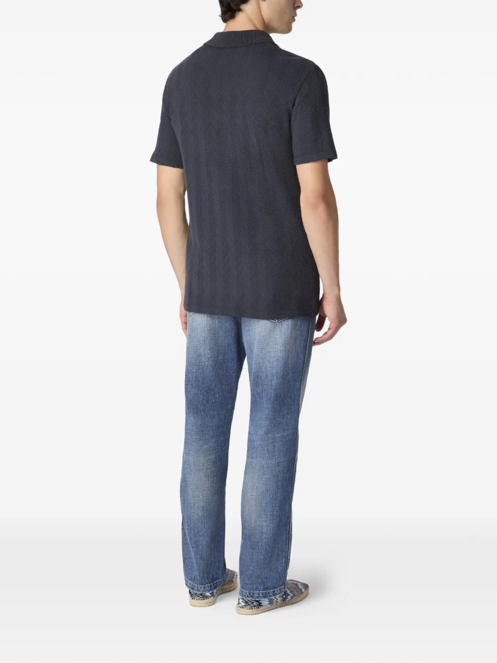 Missoni Poloshirt met visgraatpatroon Blauw