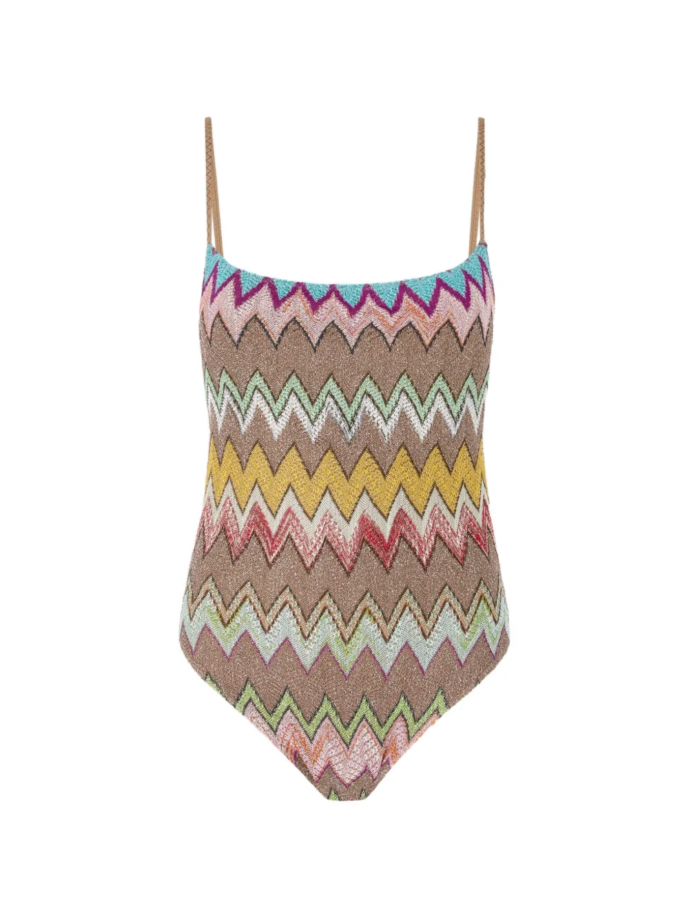 Missoni Costume intero con motivo a zigzag - Marrone